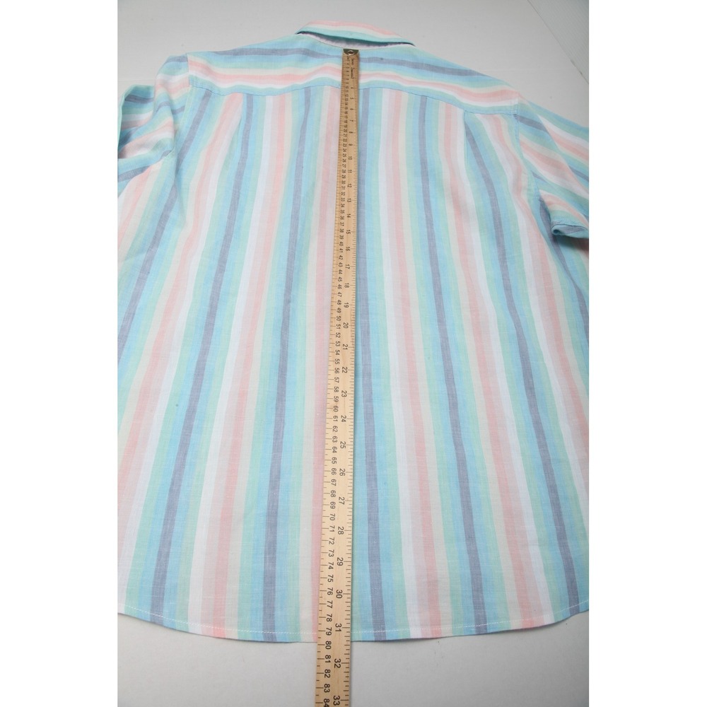 Tommy Bahama Men's XL Casual Button-Down Shirt Striped Linen Blend Pastel - Picture 8 of 11